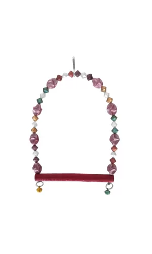 Markapet Boncuklu Ve Tünekli Kuş Salıncağı 10 cm-14 cm Bordo