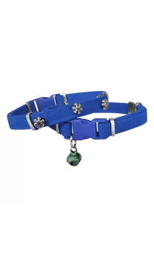 Markapet Kadife Kedi Boyun Tasması Kar Taneli 20-32 cm Mavi