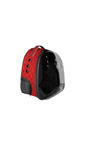 Markapet Kapitone Astronot Kedi Köpek Taşıma Çantası 28*32*40 cm Kırmızı