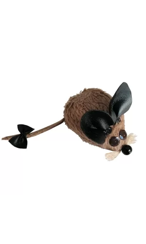 Markapet Kedi Oyuncağı Bıyıklı Peluş Fare 4,5 x 6-15 cm Taba