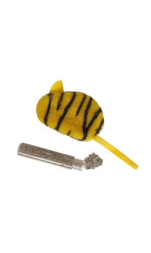 Markapet Kedi Oyuncağı Kaplan Desenli Peluş Fare 6-10-18 cm