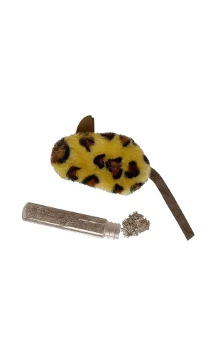 Markapet Kedi Oyuncağı Leopar Desenli Peluş Fare 6-10-18 cm