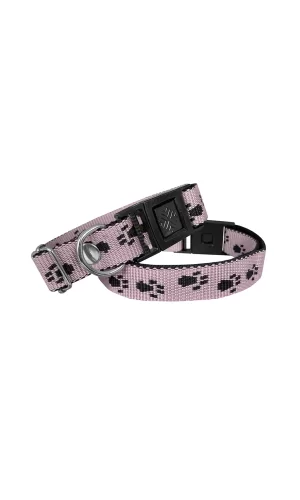 Markapet Köpek Tasması Patili Dokuma 2 cm - Min: 30 cm - Max: 50 cm Açık Pembe