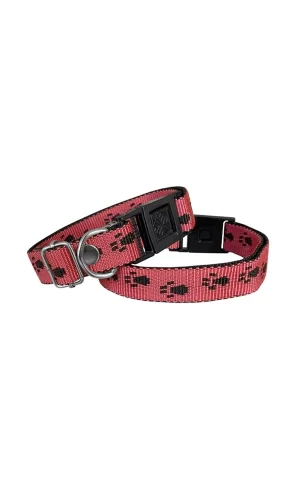 Markapet Köpek Tasması Patili Dokuma 2 cm - Min: 30 cm - Max: 50 cm Kırmızı