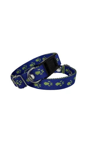 Markapet Köpek Tasması Patili Dokuma 2 cm - Min: 30 cm - Max: 50 cm Lacivert