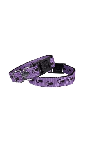 Markapet Köpek Tasması Patili Dokuma 2 cm - Min: 30 cm - Max: 50 cm Mor
