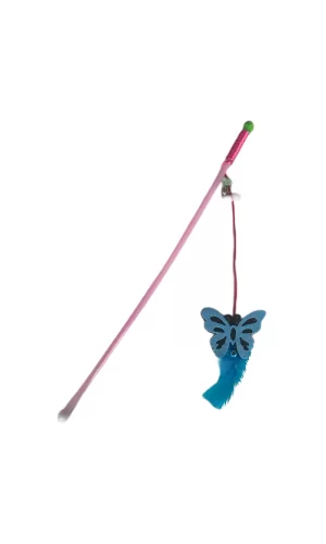 Markapet Plastik Saplı Kedi Oltası Kelebek Karışık Renk 42 cm
