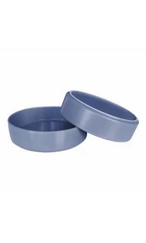 Markapet Seramik Köpek Mama Su Kabı 1400 ml 20 Cm Lacivert