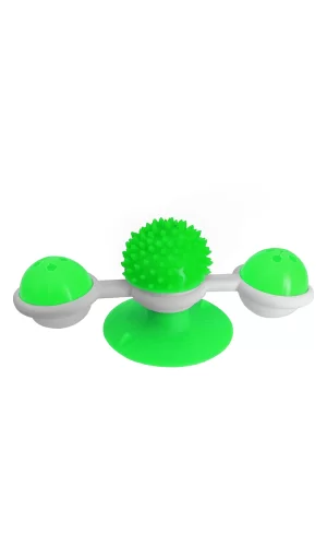 Markapet Vantuzlu Fırıldak Toplu Dönen Kedi Oyuncağı 8 cm-18 cm Yeşil