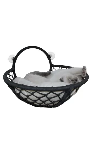 Markapet Vantuzlu Oval Kedi Hamağı Kedi Yatağı 17*46 cm Siyah