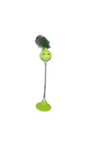 Markapet Yaylı Vantuzlu Hacıyatmaz Kedi Oyuncağı 30 cm Sarı