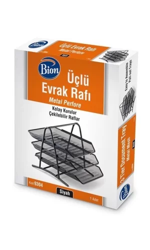 Mas Bion Perfore 3lü Evrak Rafı Siyah