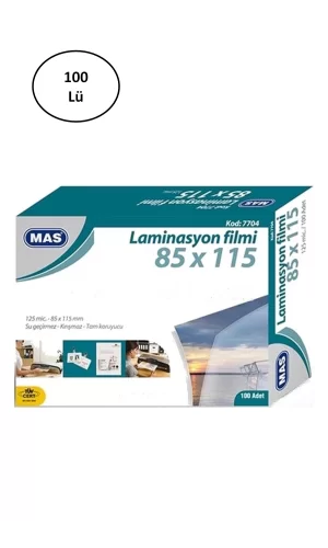 Mas Laminasyon Filmi Parlak 85x115 125 Mıc 100 Lü