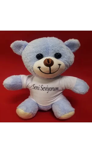 Mavi Seni Seviyorum Tişörtlü Ayı