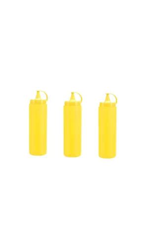 Mayonez Sos Şişesi - 1000ml Dev Boy Sarı 3 Adet