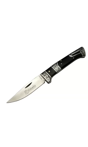 Mb3936b Siyah Av / Kamp Çakısı 20cm- Manuel, İşlemeli, Kemerlikli, Ahşap Sap