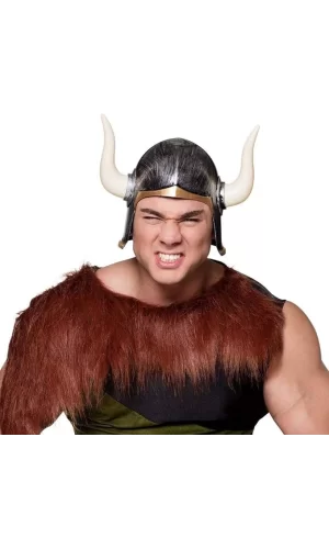 Mega Boynuzlu Viking I Kaskı Eskitilmiş Desen Gümüş Renk