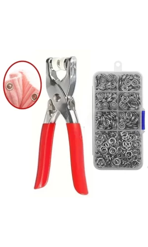 Metal 200 Pcs Çıtçıt Ve Pense Seti Makinesi  Bebek Elbise Çıtçıt Montaj Seti