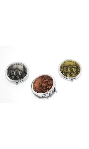 Metal Ayasofya Kabartmalı El Aynası