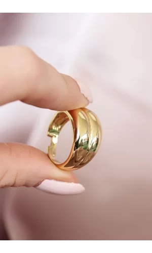 Metal Gold Renk Ayarlamalı Kadın Yüzük