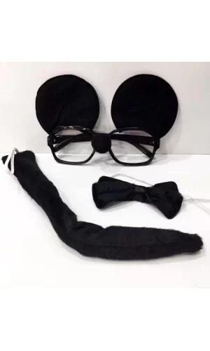 Mickey Mouse Gözlüğü Papyonu Kuyruğu Seti