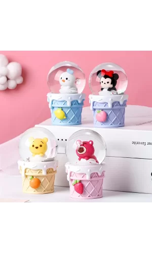 Mickey Mouse Işıklı Kar Küresi 9 Cm Alk3111
