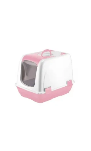 Mikopet Küçük Kapalı Kedi Tuvaleti Pembe