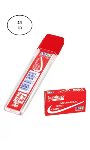 Mikro 60Mm Renkli Min Kırmızı 0,7Mm Kalem Ucu 24lü