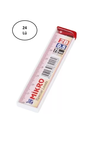Mikro 75 Mm Cetvelli Kurşun Kalem Ucu 0,5Mm 24lü
