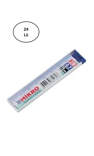 Mikro 75Mm Cetvelli Kurşun Kalem Ucu 0,7Mm 24lü