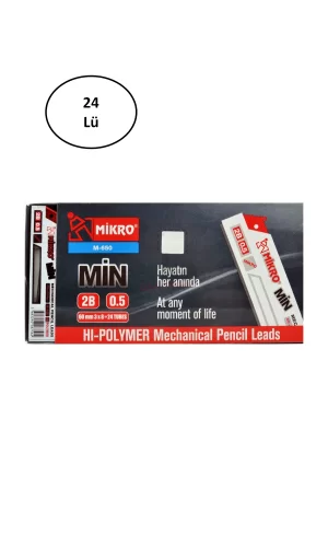 Mikro 75Mm Cetvelli Pl022 Lead 2B Çakmaklı 0.5Mm 24lü Kalem Ucu