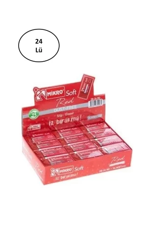 Mikro Silgi Soft Kırmızı 2b 24RD 24lü
