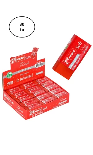 Mikro Silgi Soft Kırmızı 2B-30Rd 30lu