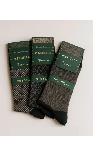Missbella Bambu Desenli Erkek Çorap 6 ADET