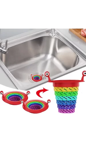 Mutfak - Banyo  Lavabo Filtresi Süzgeci Gökkuşağı Kademeli Drenaj Deliği Atık Filtresi