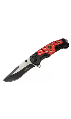 Mx10b Kırmızı Testereli Outdoor Çakı 21 Cm - Otomatik, Perçinli