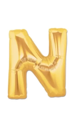 N Harf Folyo Balon Altın Renk  40 İnç