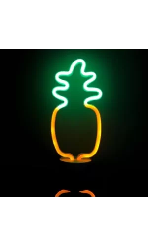 Neon Işıklı Ananas Masa Gece Lambası Pil+Usb