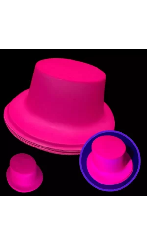 Neon Partisi Pembe Renk Plastik Fötr Şapka