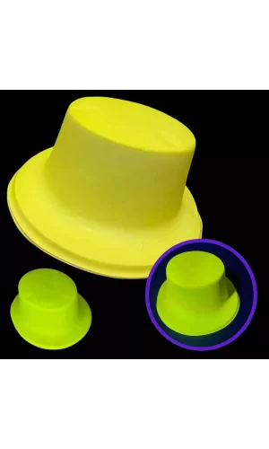 Neon Partisi Sarı Renk Plastik Fötr Şapka