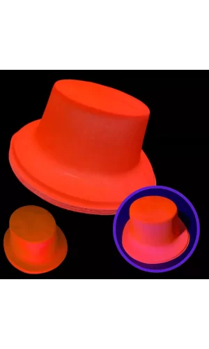 Neon Partisi Turuncu Renk Plastik Fötr Şapka