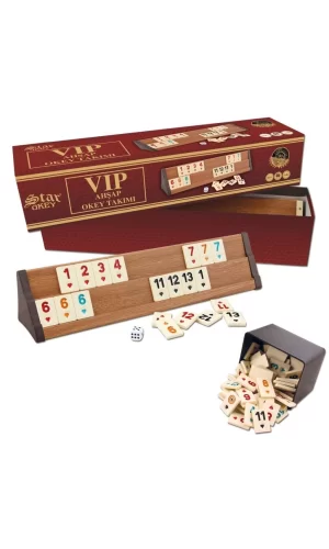 Nessiworld 1010464 VİP Ahşap Okey Takımı Açık Renk ,Star okey