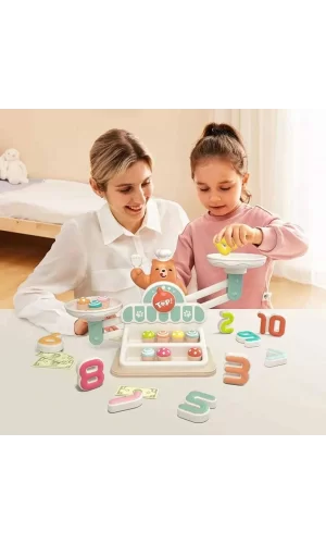 Nessiworld 3905 SUN-Ahşap Manyetik Terazi Alışveriş Oyunu