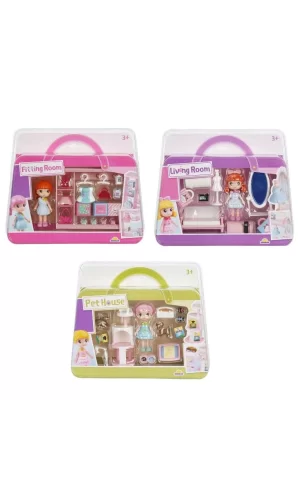 Nessiworld 4364 SUN-YFN- Bebek ve Odası Oyun Seti 3 asorti