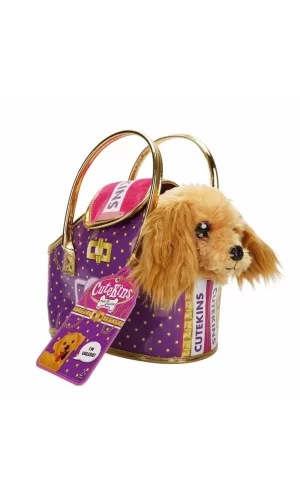 Nessiworld  50585 Cutekins Taşıma Çantalı Peluş Köpek -Sunman