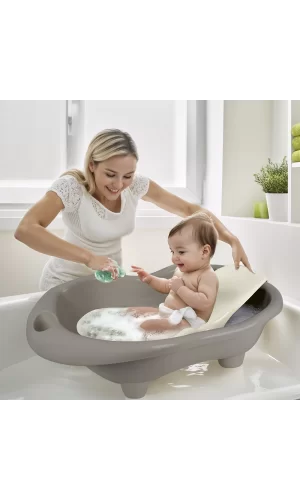 Nessiworld 7270 HİPPO OYUNCAK BEBEK YIKAMA KÜVETİ VE DESTEĞİ STONE GRİ