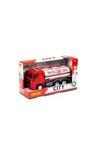 Nessiworld 96296 CITY Sürtmeli V2 Tanker Işıklı ve Sesli Kırmızı Kabin Kutuda - Polesie