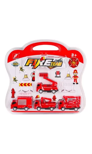 Nessiworld  995A-10 Çek Bırak İtfaiye Araç Oyun Seti -Birliktoys