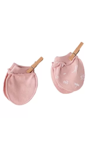 Nessiworld    AC23070 Floral 100% Organic Cotton Prematüre Eldiven Pink