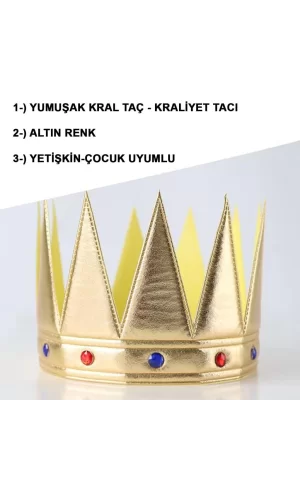 Nessiworld  AltınRenkEvaYumuşakKralKraliyetTacıYetişkinÇocukUyumlu55cm
